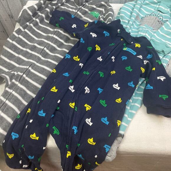 Boys 6 Months Carters Rolling Stones Rabbit Skins One Piece Sleepers Lot of 7 - Picture 2 of 8